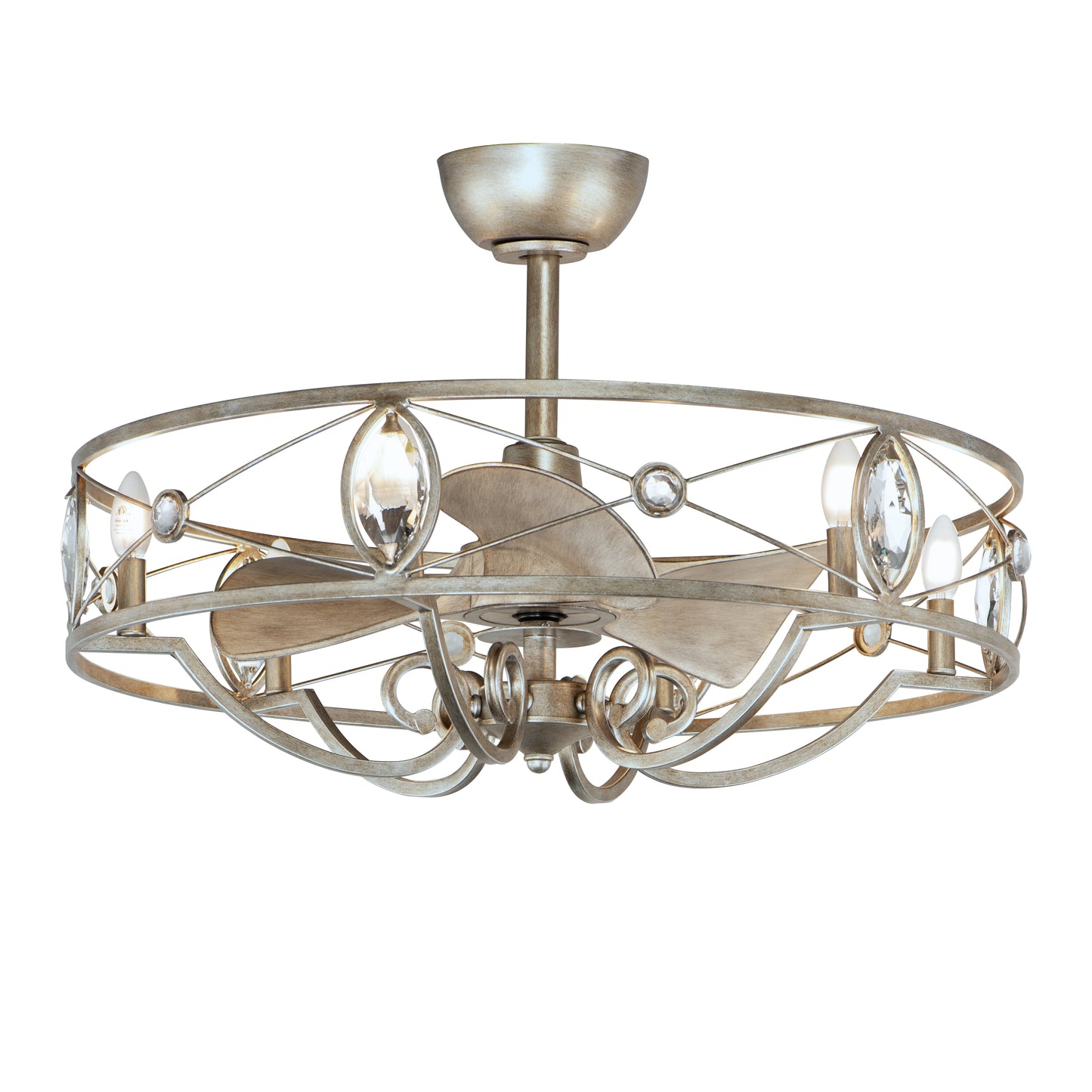 Solitaire 6-Light WiFi-enabled LED Fandelight Silver Mist by Maxim Lighting