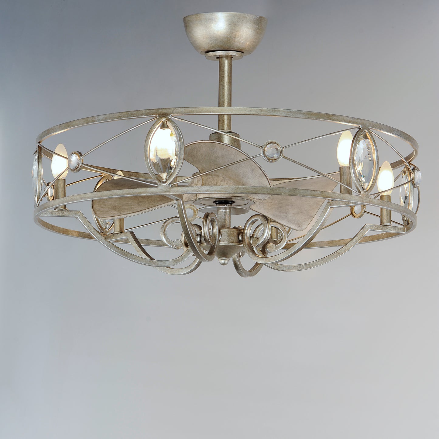 Solitaire 6-Light WiFi-enabled LED Fandelight Silver Mist by Maxim Lighting