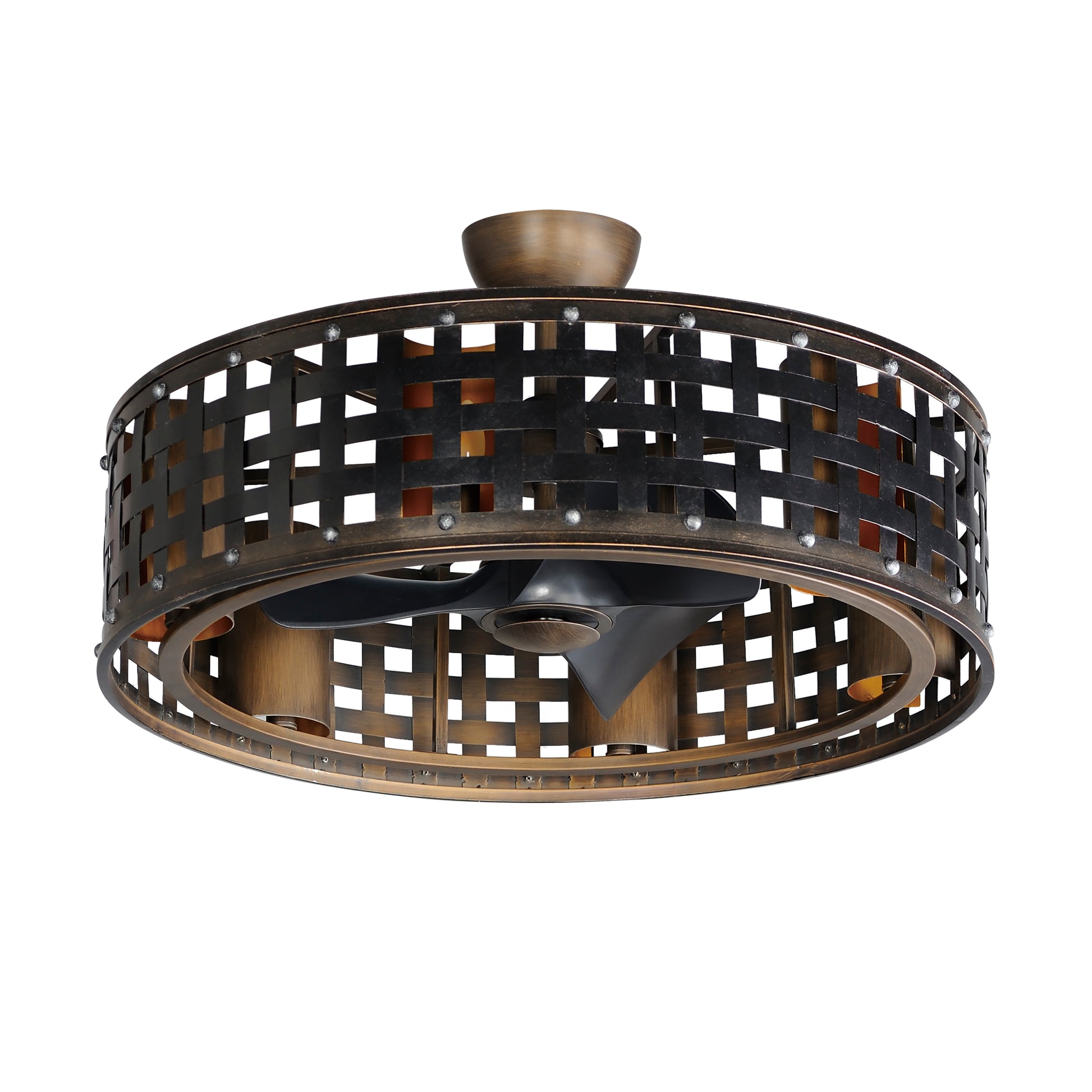 Portcullis 33" Wifi-enabled Fandelight w LED Bulbs Bronze Gilt by Maxim Lighting