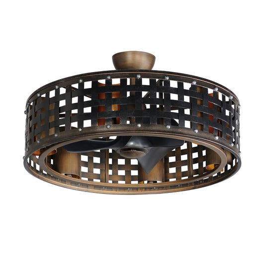 Portcullis 33" Wifi-enabled Fandelight w LED Bulbs Bronze Gilt by Maxim Lighting