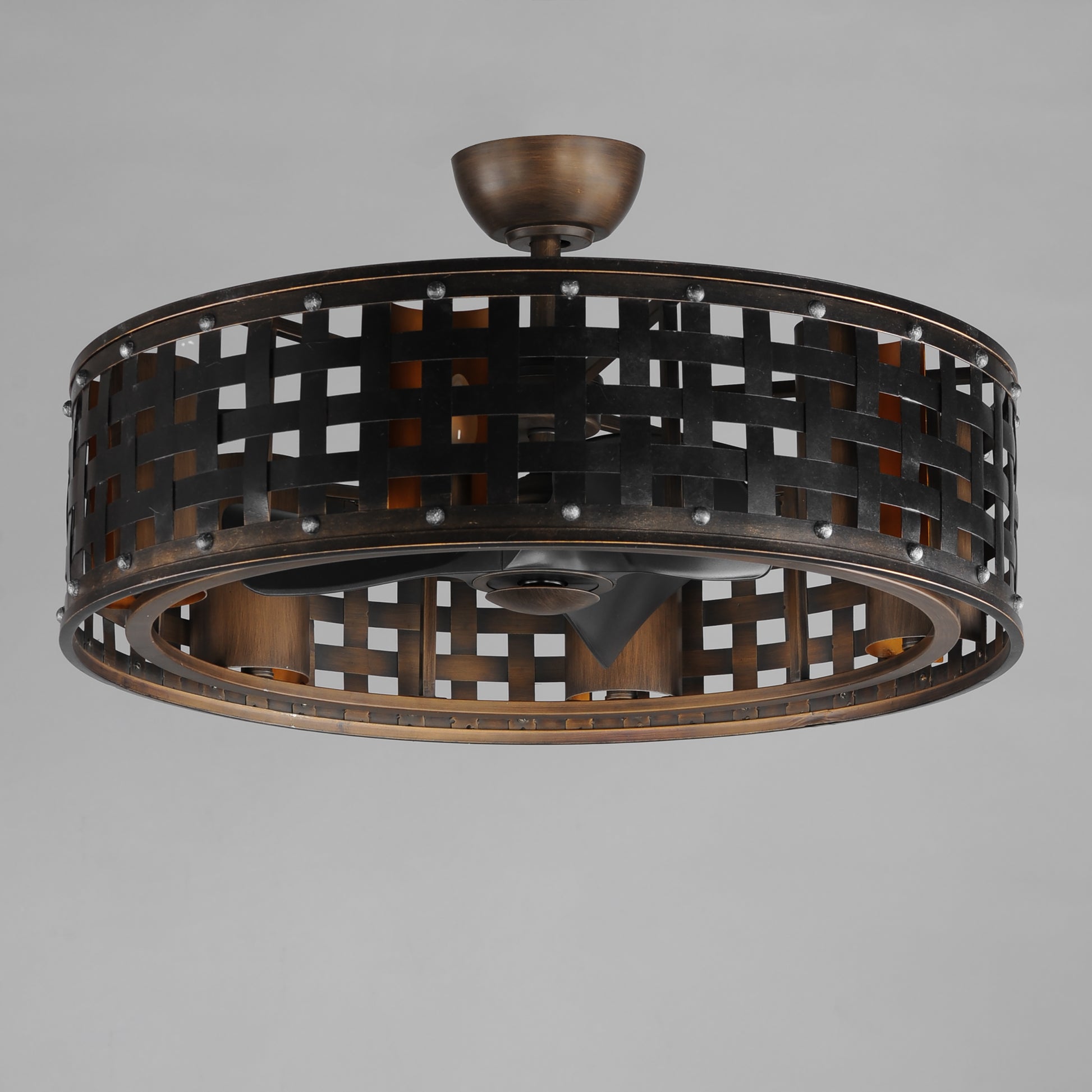 Portcullis 33" Wifi-enabled Fandelight w LED Bulbs Bronze Gilt by Maxim Lighting