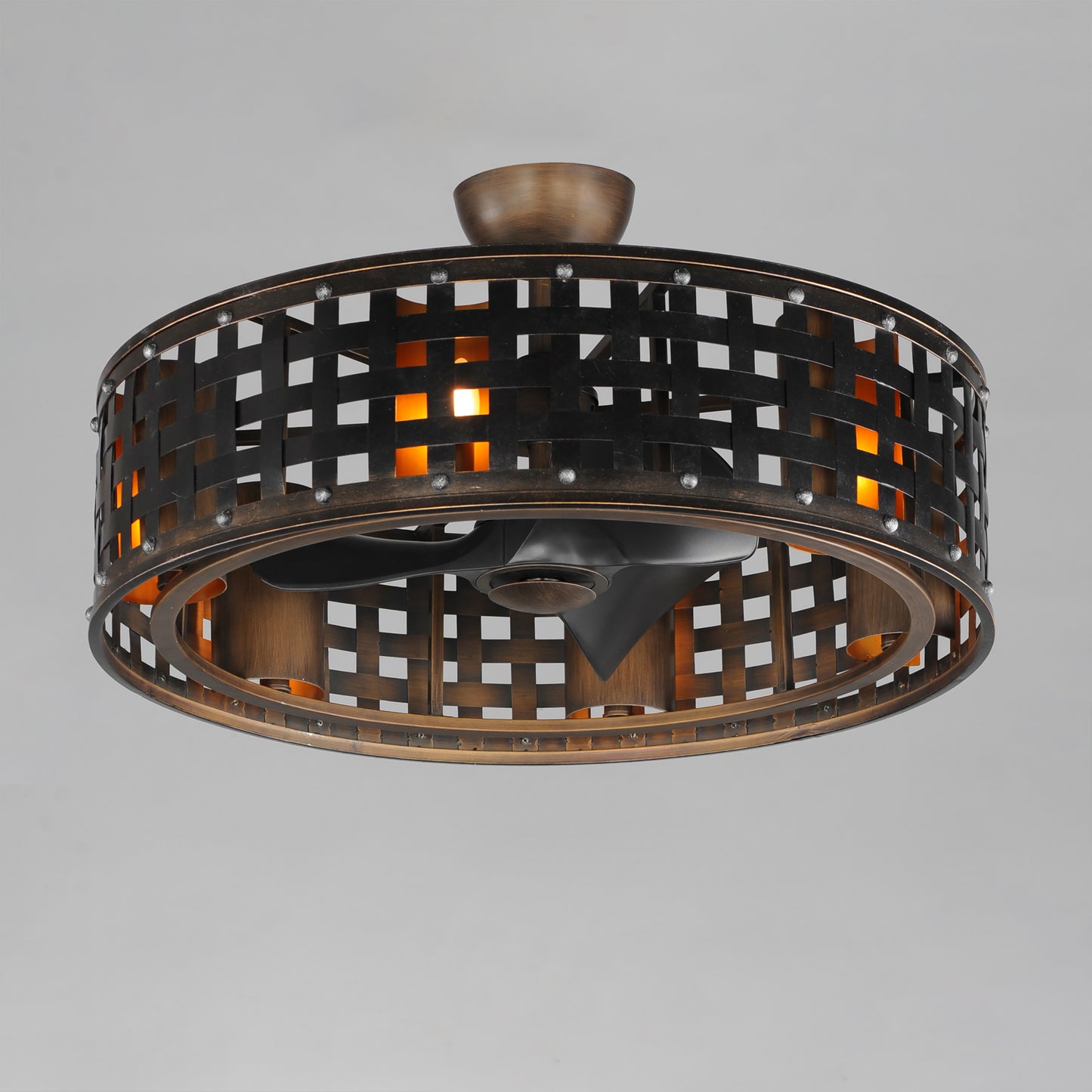 Portcullis 33" Wifi-enabled Fandelight w LED Bulbs Bronze Gilt by Maxim Lighting