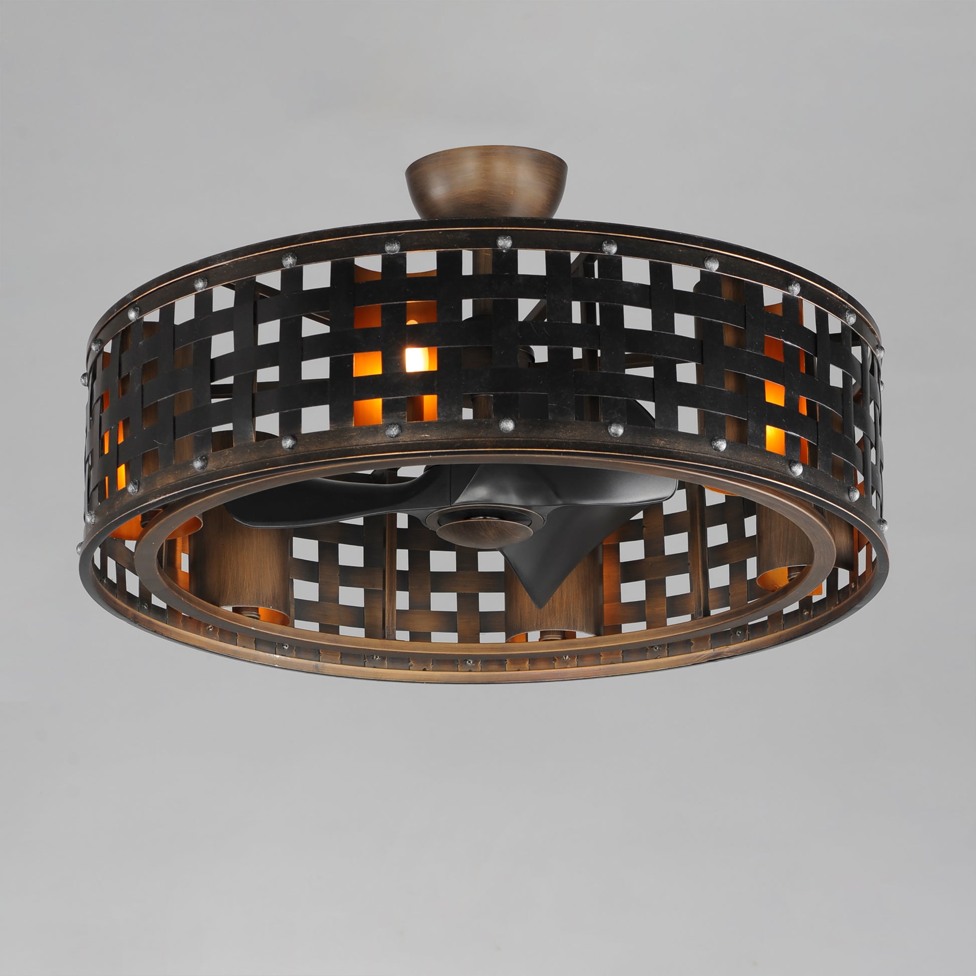 Portcullis 33" Wifi-enabled Fandelight w LED Bulbs Bronze Gilt by Maxim Lighting