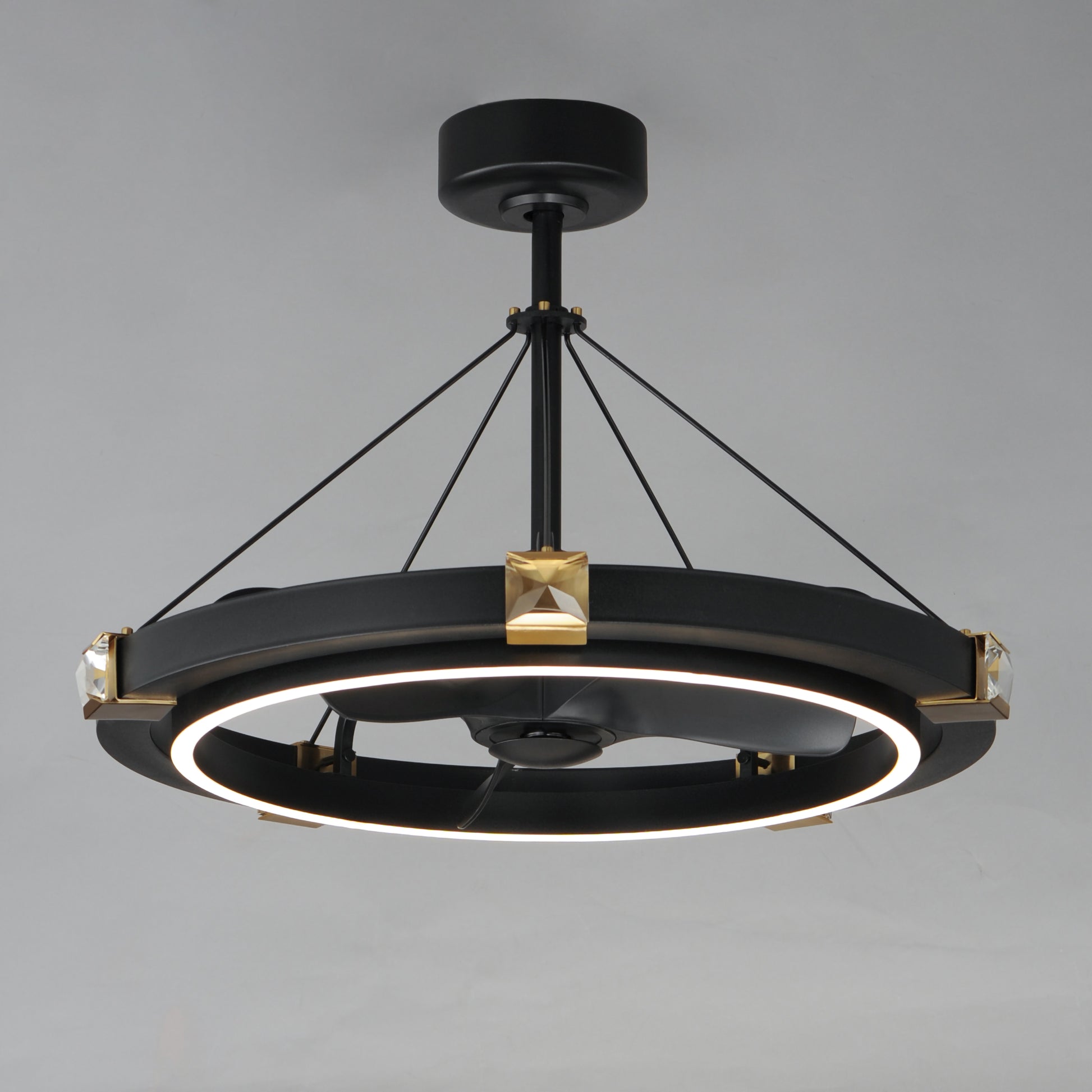 Jewel Wifi-Enabled LED Fandelight Black/Gold by Maxim Lighting