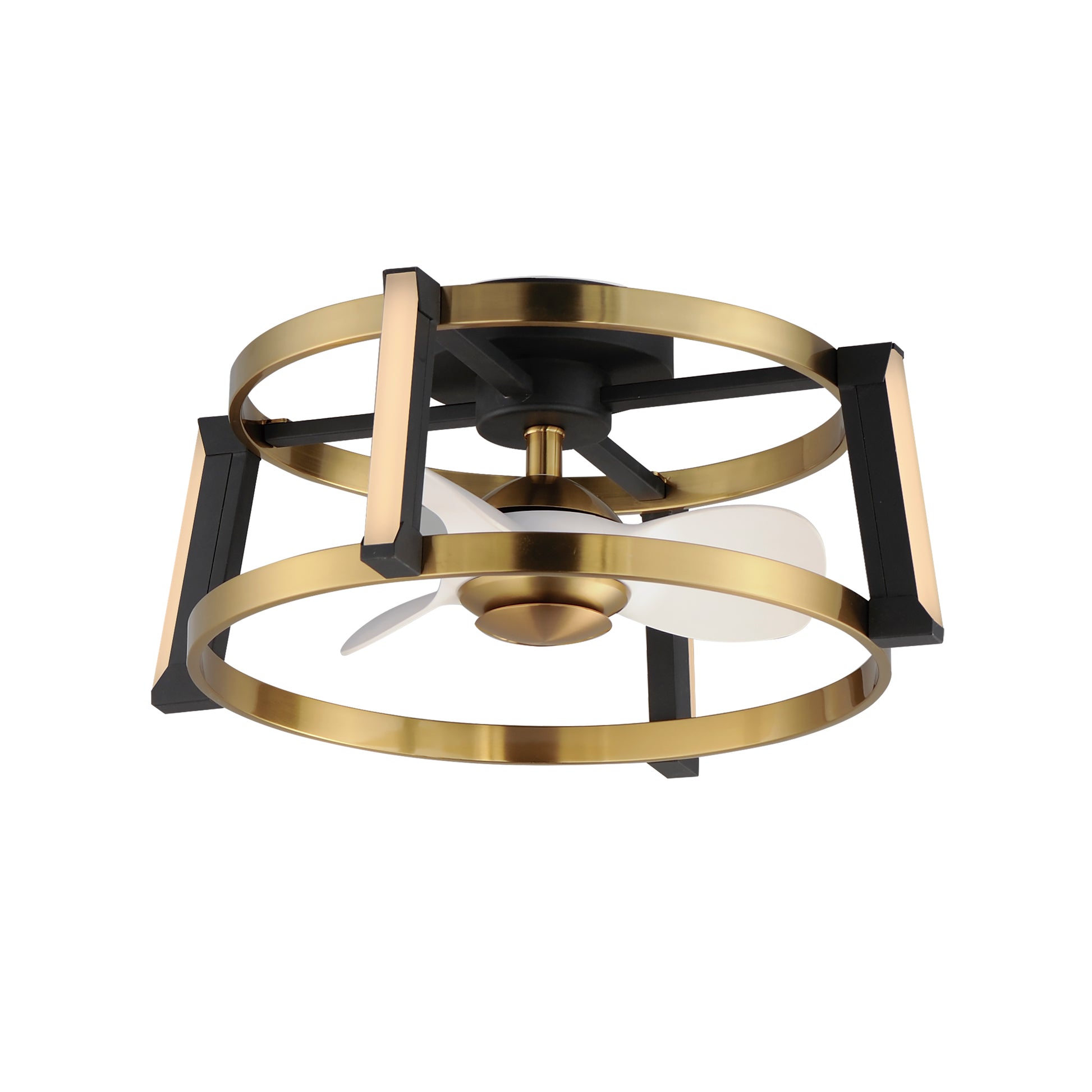 Darling 24" Wifi-Enabled LED Fandelight Black/Natural Aged Brass by Maxim Lighting