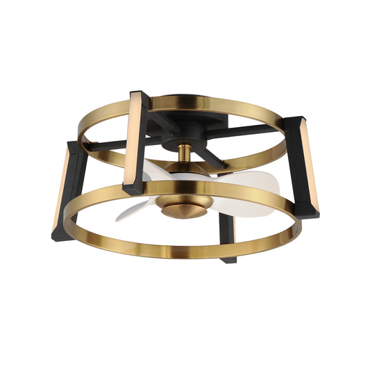 Darling 24" Wifi-Enabled LED Fandelight Black/Natural Aged Brass by Maxim Lighting