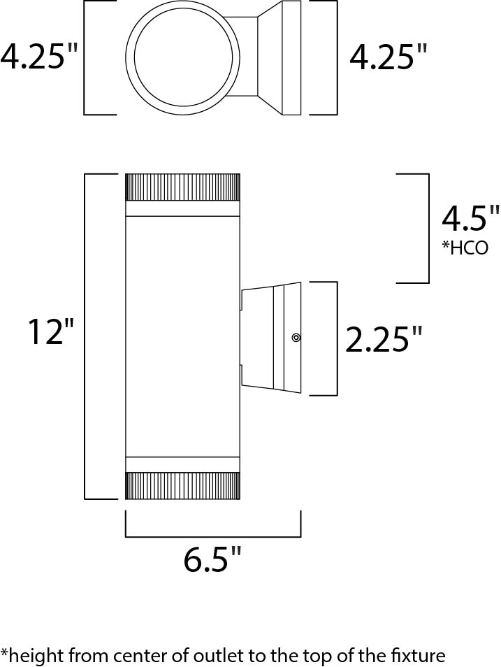 Lightray 2-Light Wall Sconce Architectural Bronze by Maxim Lighting