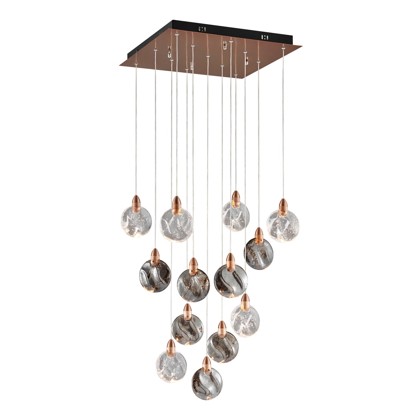 Lustre Square Chandelier Bronze by Finesse Decor CH-670-13