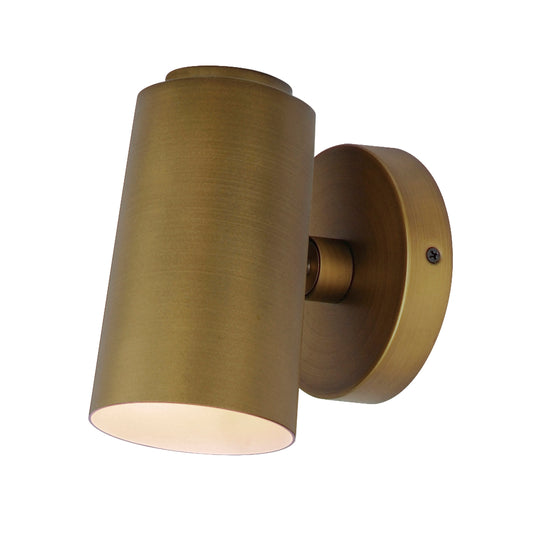 SpotLight Outdoor LED Sconce Cylinder Natural Aged Brass by Maxim Lighting