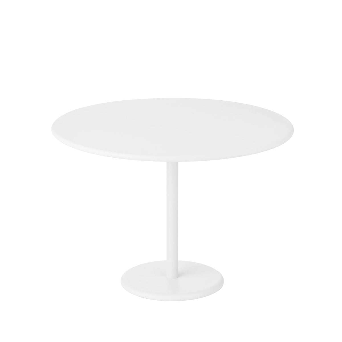 blomus STAY Round Aluminum Outdoor Side Table – White Wide side table, product photo