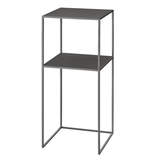 blomus Fera Pedestal Table with Shelf Steel Grey