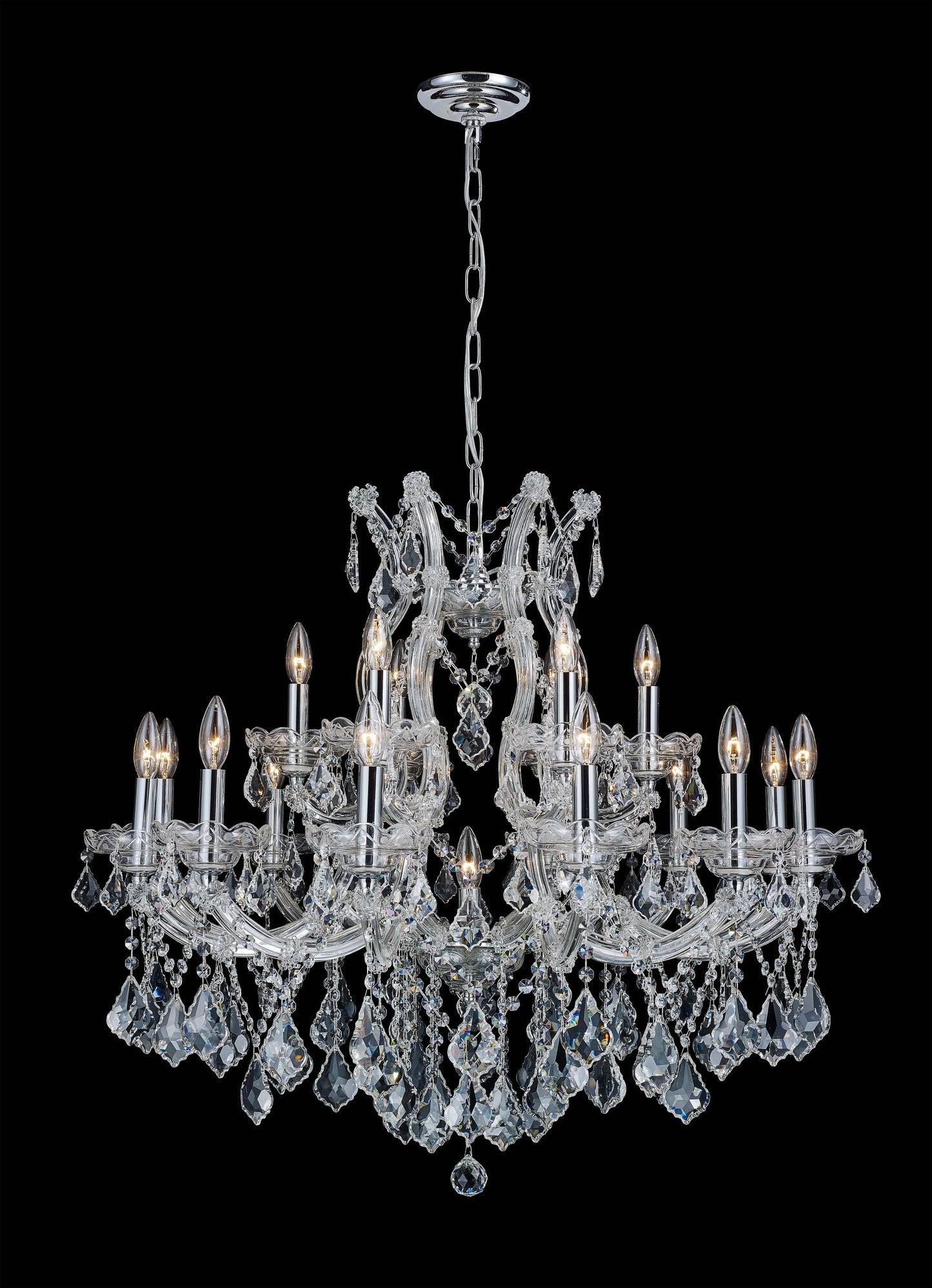 Maria Teresa Classic Chandelier 19-Light in Chrome 6330CH by StarFire Crystal