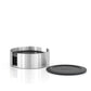 blomus Coasters with Stainless Steel Holder Round Sharkskin