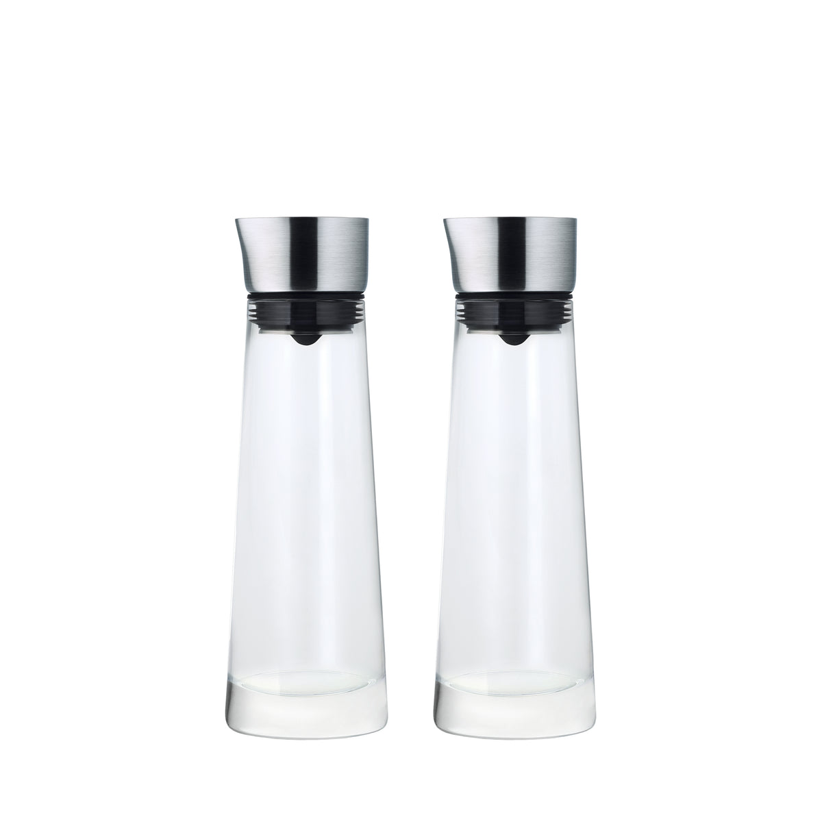 blomus ALINJO Glass Oil & Vinegar Bottle Set with Steel Tops – Clear oil and vinegar set, detail view 1