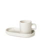 blomus Pilar Espresso Cups with Trays Moonbeam Set of 2
