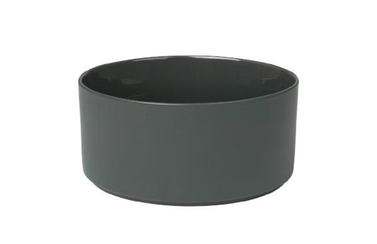 blomus Pilar Serving Bowls Medium Bowl 8", Pewter Charcoal