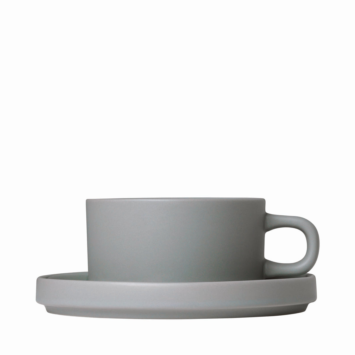 blomus PILAR Tea Cups & Saucers 6 oz, Set of 2 – Mirage Grey tea cup and saucer