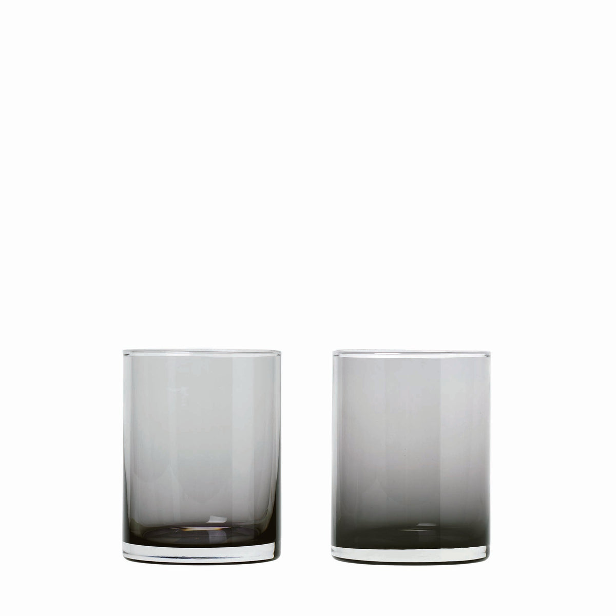 blomus MERA Hand-Blown Smoke Glasses, Set of 2, Low or Tall – Tall 7.5 oz smoke glasses, product photo