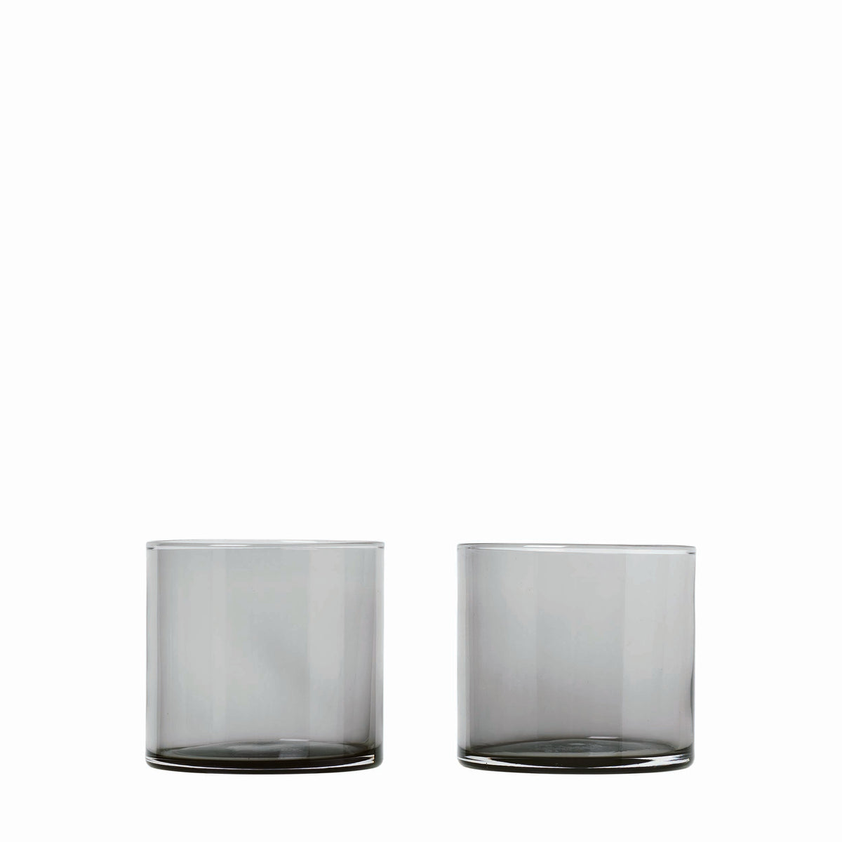 blomus MERA Hand-Blown Smoke Glasses, Set of 2, Low or Tall – Low 6.8 oz smoke glasses, product photo