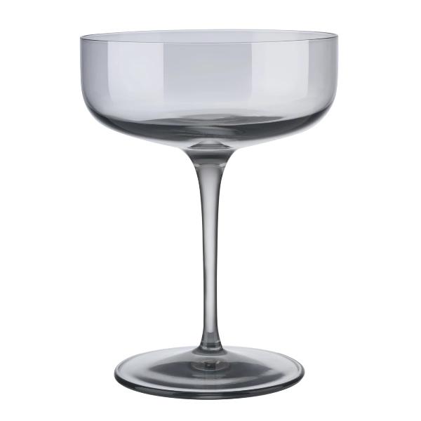 blomus Fuum Champagne Saucer Glasses 10 oz Smoke Set of 4