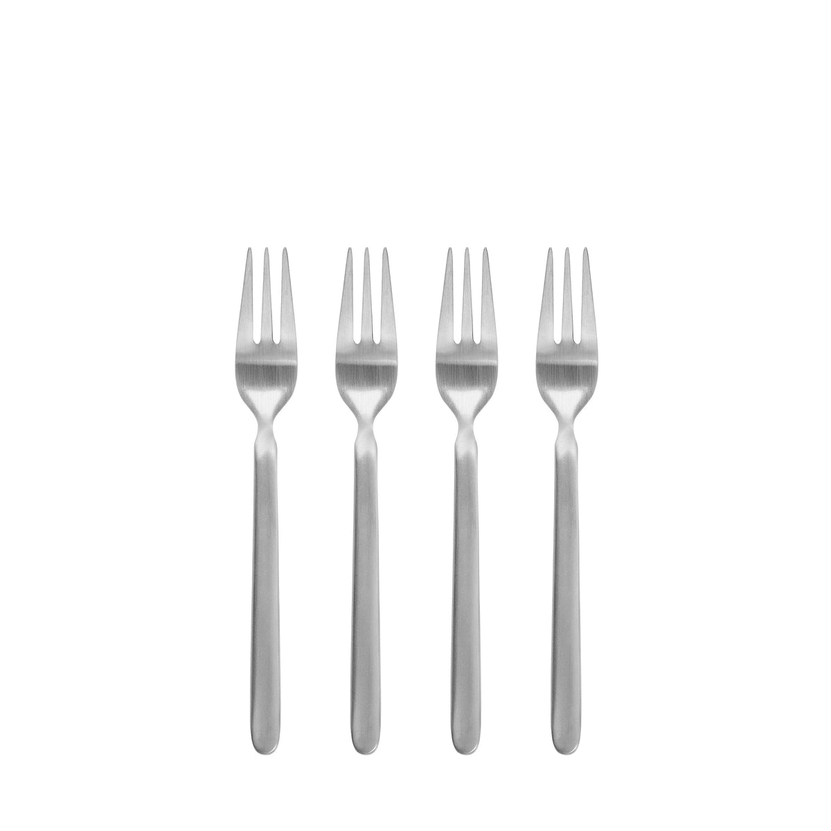 blomus STELLA Brushed Stainless Steel Cake Forks, Set of 4 – Brushed Stainless Steel cake forks, product photo