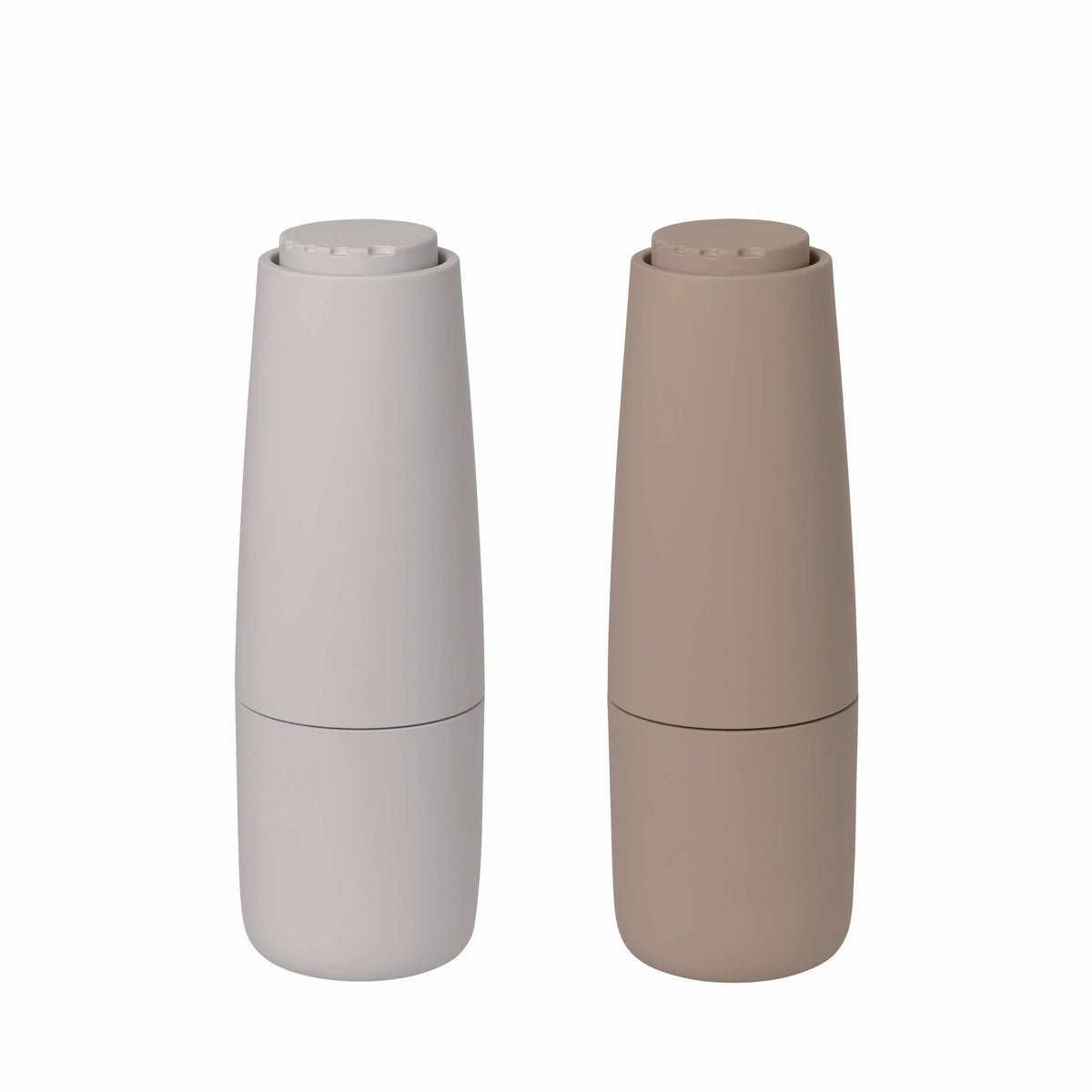 blomus SALPI Two-Tone Salt & Pepper Mill Set, Adjustable – Nomad and Moonbeam salt and pepper mills, product photo