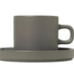 blomus Pilar Coffee Cups with Saucers 7 oz Saucers Pewter Set of 2
