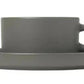 blomus Pilar Tea Cups with Saucers 6 oz Saucers Pewter Set of 2