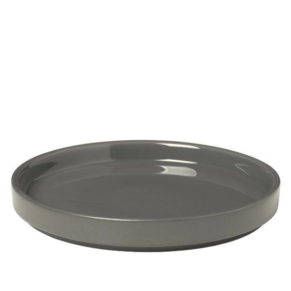 blomus Pilar Stoneware Plates Dinner Plate 10.6", Pewter Charcoal Set of 4