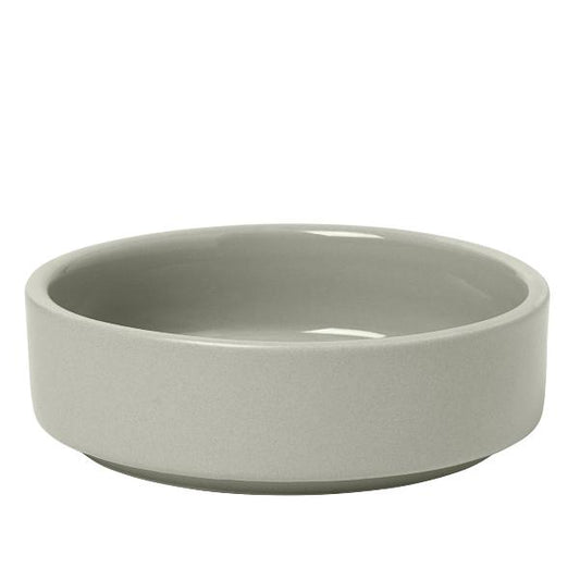 blomus Pilar Stoneware Bowls Shallow Bowl 5.5" x 1.7", Mirage Grey with Green Undertones Set of 4