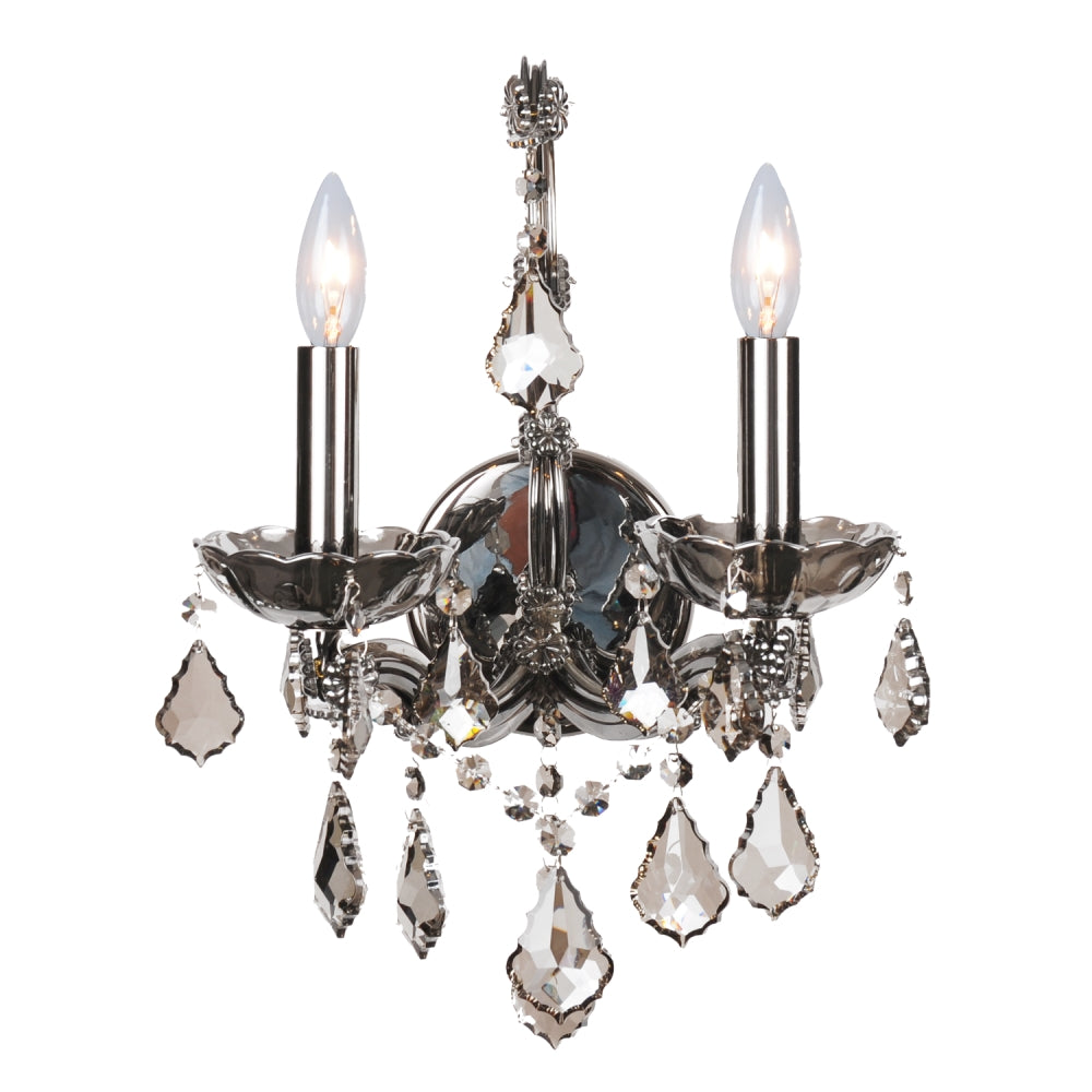 Maria Teresa Smoke Wall Sconce 2-Light in Chrome and Smoke Crystal 6402WSSC by StarFire Crystal