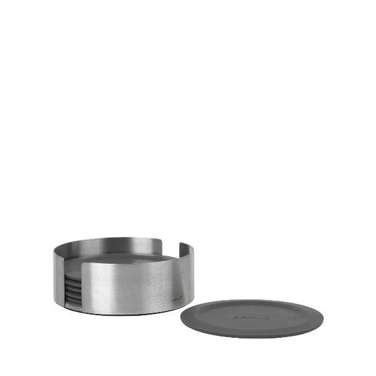 blomus Coasters with Stainless Steel Holder Round Magnet