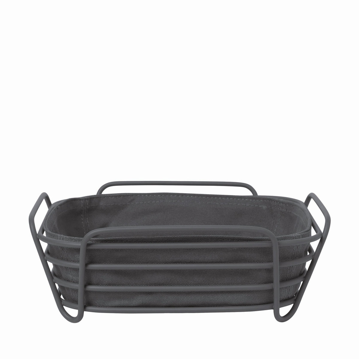 blomus DELARA Square Wire Bread Basket with Cotton Liner – Magnet Large 10 in bread basket, product photo