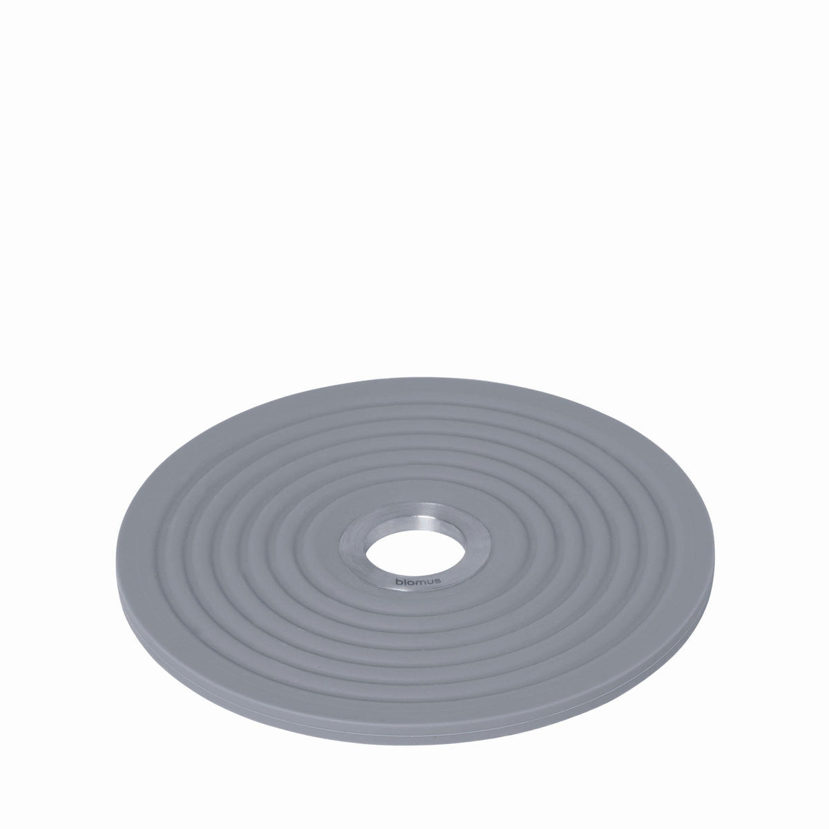blomus OOLONG Round Silicone & Steel Trivet, 5.5 in – Sharkskin round trivet, product photo