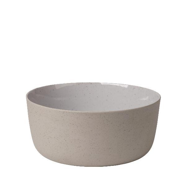blomus Ceramic Stoneware Serving Bowls Sablo Large Bowl 7.9", Cloud Grey Undertones