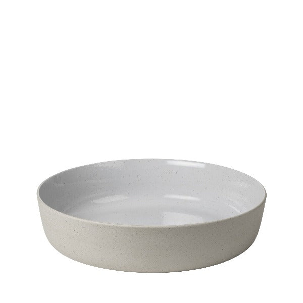 blomus Ceramic Stoneware Serving Bowls Sablo Salad Bowl Small 11.2", Cloud Grey Undertones