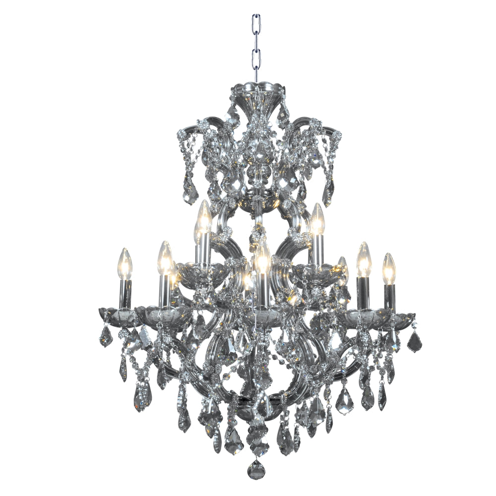 Maria Teresa Smoke Chandelier 18-Light in Chrome and Smoke Crystal 6418SC by StarFire Crystal