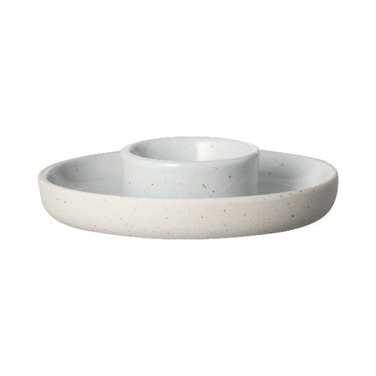 blomus Ceramic Stoneware Egg Cup with Base Sablo Cloud Grey Undertones Set of 2