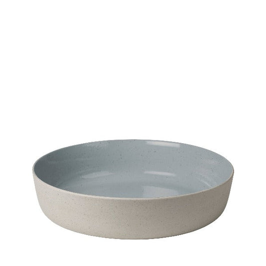 blomus Ceramic Stoneware Serving Bowls Sablo Salad Bowl Small 11.2", Stone Blue Undertones