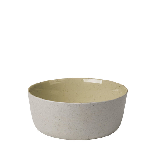 blomus Ceramic Stoneware Bowls Sablo Medium Bowl 6.1", Savannah Yellow Undertones Set of 4