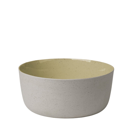 blomus Ceramic Stoneware Serving Bowls Sablo Large Bowl 7.9", Savannah Yellow Undertones