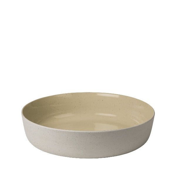 blomus Ceramic Stoneware Serving Bowls Sablo Salad Bowl Small 11.2", Savannah Yellow Undertones