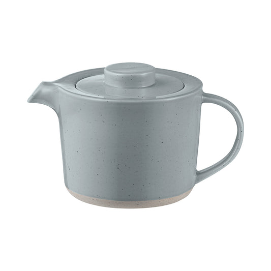 blomus Ceramic Stoneware Teapot with Filter 1L Sablo Stone Blue Undertones