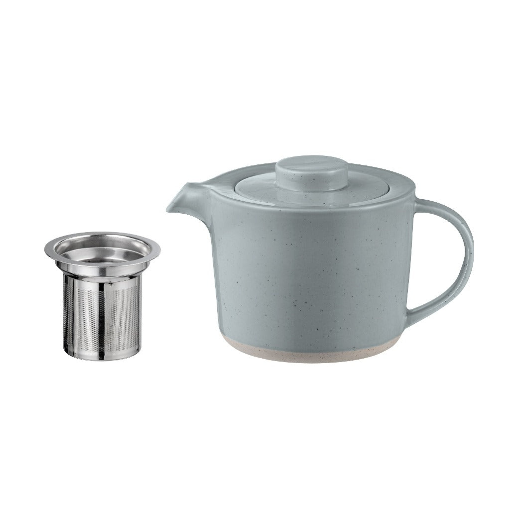 blomus Ceramic Stoneware Teapot with Filter 1L Sablo Cloud Grey Undertones