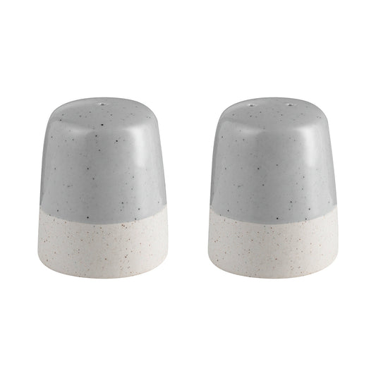 blomus Ceramic Stoneware Salt & Pepper Shaker Set Sablo Cloud Grey Undertones