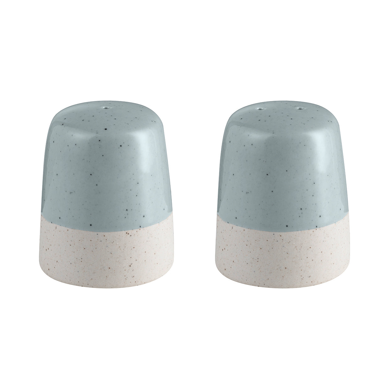 blomus Ceramic Stoneware Salt & Pepper Shaker Set Sablo Stone Blue Undertones