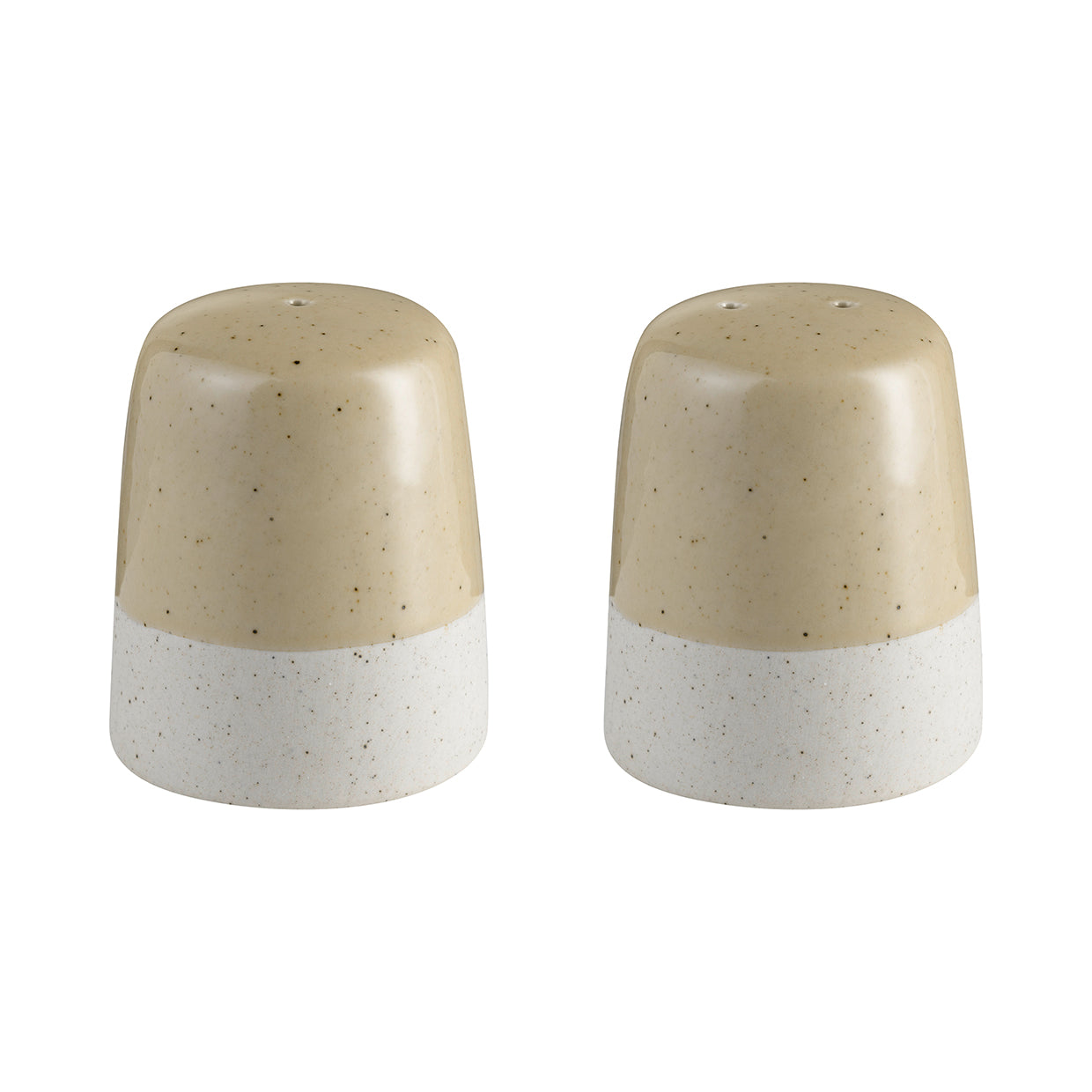 blomus Ceramic Stoneware Salt & Pepper Shaker Set Sablo Savannah Yellow Undertones