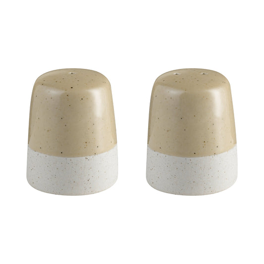 blomus Ceramic Stoneware Salt & Pepper Shaker Set Sablo Savannah Yellow Undertones