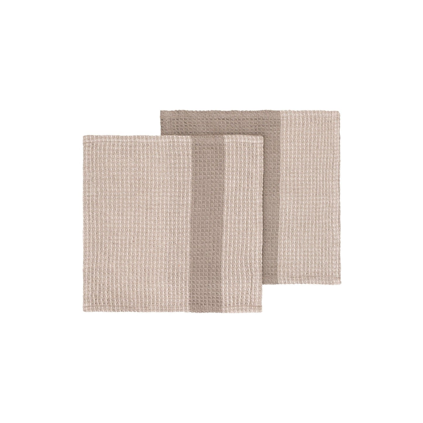 blomus Gano Organic Cotton Waffle Dish Cloth Moonbeam, Mourning Dove Set of 2