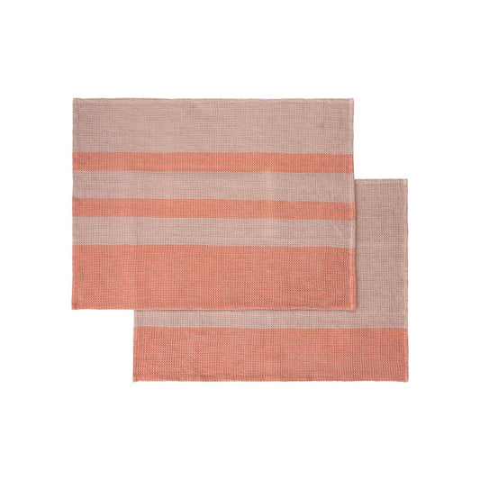 blomus Gano Organic Cotton Waffle Tea Towels Towel Mourning Dove, Cedar Wood Set of 2